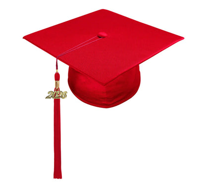 Shiny Red High School Graduation Cap & Gown