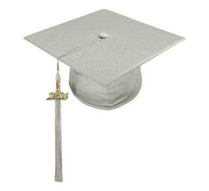 Shiny Silver High School Cap and Gown