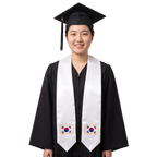 **South Korea international graduation stole featuring the South Korean flag, worn as a sash for commencement**