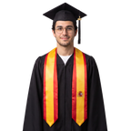**Spain graduation stole featuring the Spanish flag, worn as a sash for commencement**