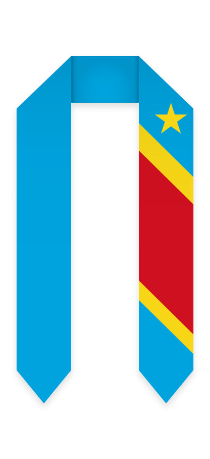 The Rep of the Congo Graduation Stole -  The Rep of the Congo Flag Sash