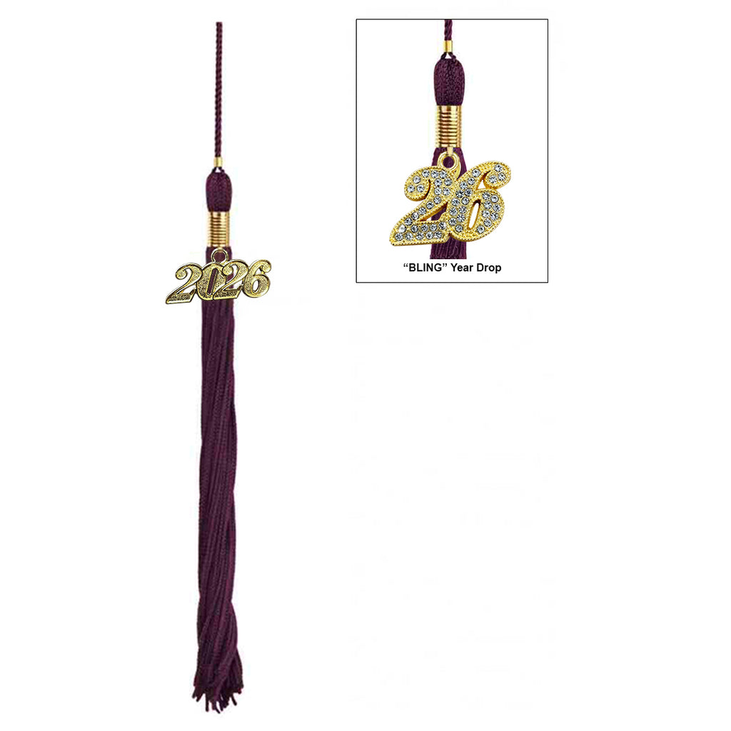Shiny Maroon High School Cap & Tassel - Graduation Caps