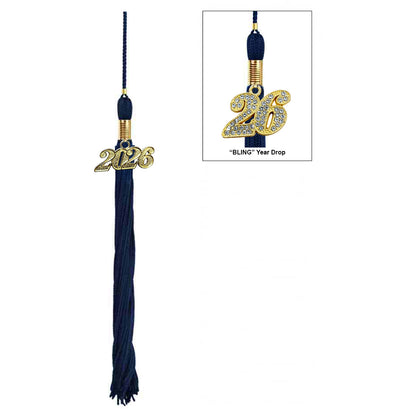 Shiny Navy Blue High School Cap & Tassel - Graduation Caps