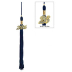 Shiny Navy Blue High School Graduation Cap and Gown