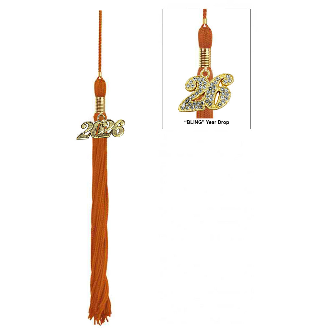 Shiny Orange High School Graduation Cap and Gown