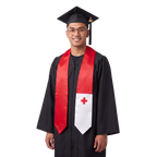 **Tonga graduation stole featuring the Tongan flag, worn as a sash for commencement**