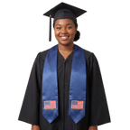 **USA international graduation stole featuring the American flag, worn as a sash for commencement**