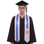 **Uruguay graduation stole featuring the Uruguayan flag, worn as a sash for commencement**