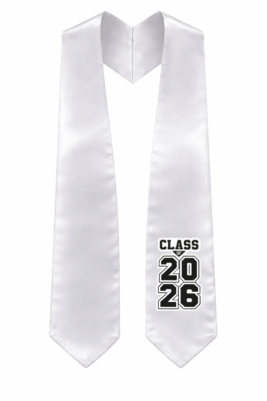 White "Class of 2025/2026" Graduation Stole