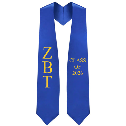 Zeta Beta Tau Lettered Stole w/ Year