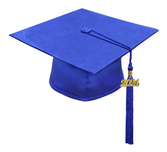 Shiny Royal Blue Faculty Staff Graduation Cap with Tassel