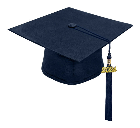 Matte Navy Blue High School Cap & Tassel - Graduation Caps