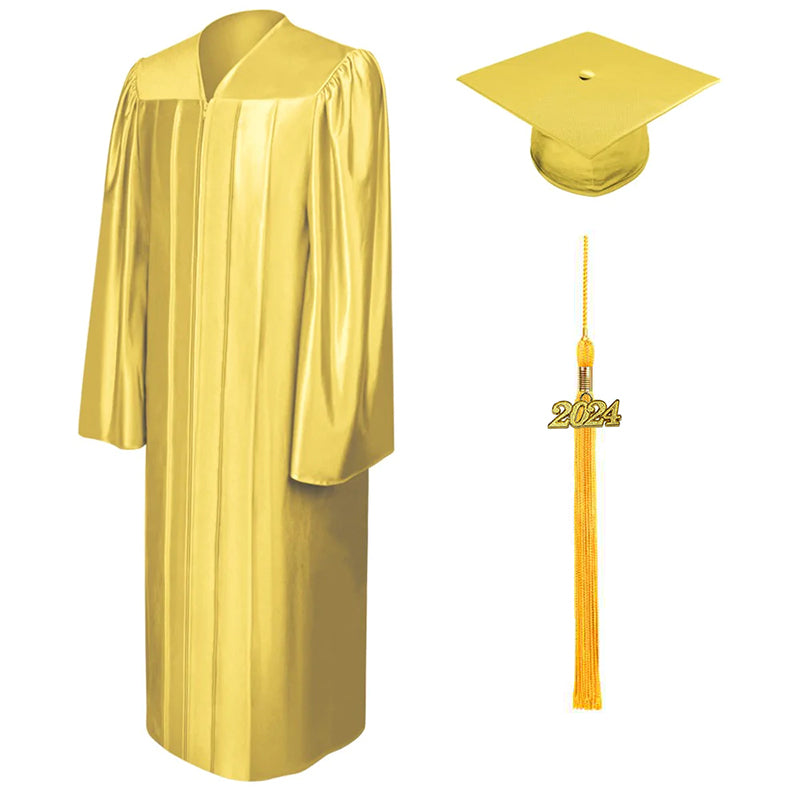 Shiny Gold Bachelors Cap & Gown - College & University