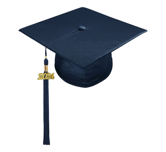 Child Shiny Navy Blue Cap & Tassel - Preschool & Kindergarten Graduation