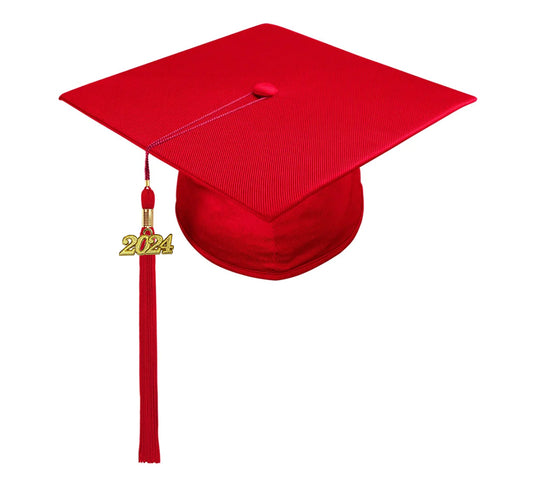 Child Shiny Red Cap & Tassel - Preschool & Kindergarten Graduation