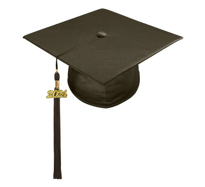Shiny Brown High School Cap & Tassel - Graduation Caps
