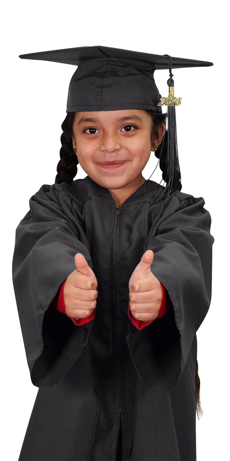 Child Matte Black Cap & Gown - Preschool & Kindergarten Cap & Gown
