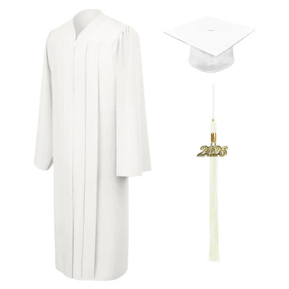 Matte White Bachelors Cap & Gown - College & University