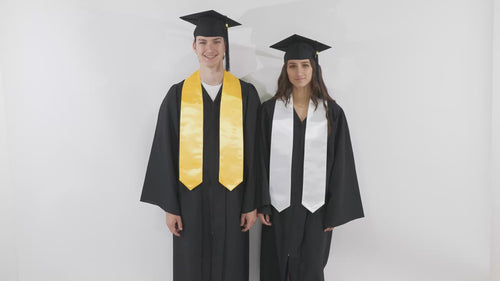White Graduation Stole - White College & High School Stoles