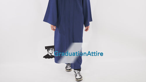 Matte Navy Blue High School Graduation Cap and Gown