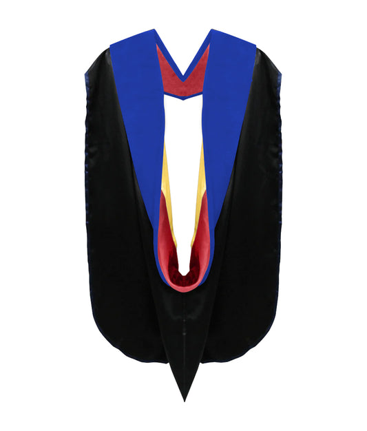 Phd Hood Royal Blue Velvet - Red & Gold