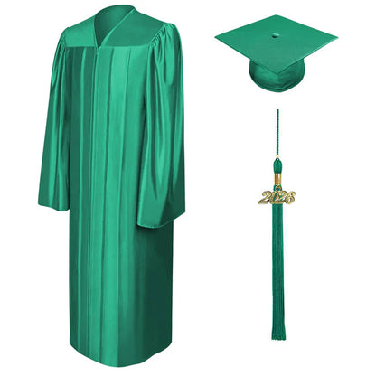 Shiny Emerald Green Bachelors Cap & Gown - College & University