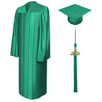 Shiny Emerald Green Graduation Cap & Gown