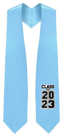 Light Blue "Class of 2023" Graduation Stole