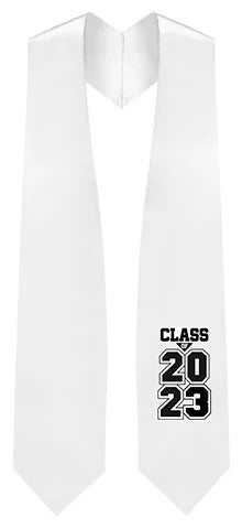 White "Class of 2023" Graduation Stole