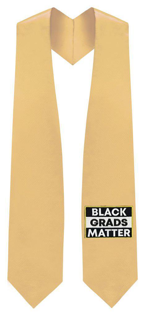 Antique Gold BLACK GRADS MATTER Graduation Stole - Graduation Attire