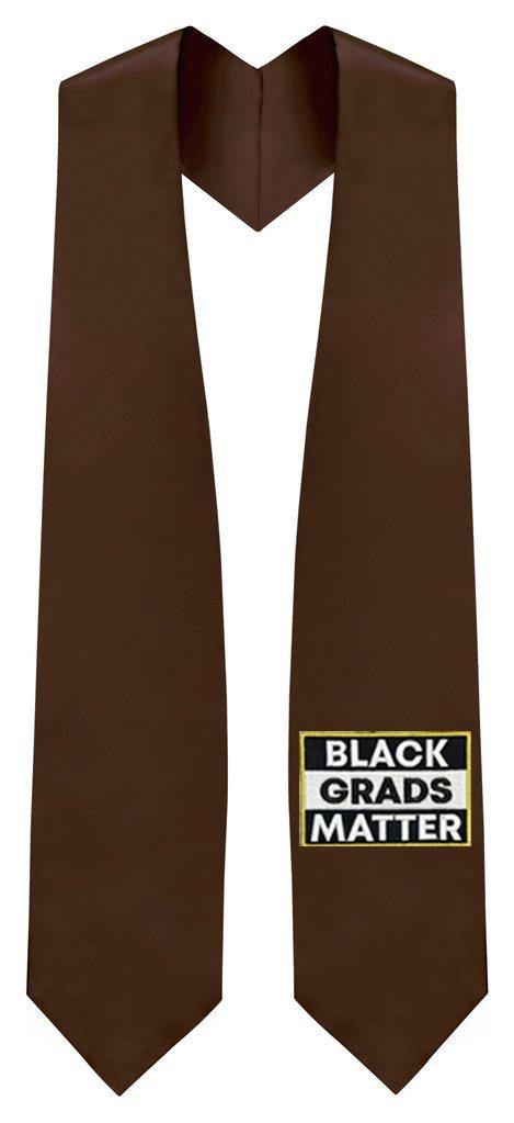 Brown BLACK GRADS MATTER Graduation Stole - Graduation Attire