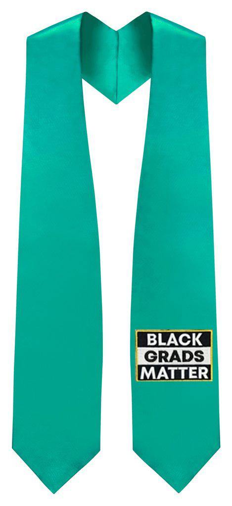 Emerald Green BLACK GRADS MATTER Graduation Stole - Graduation Attire