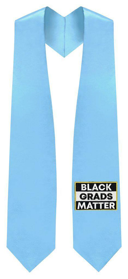 Light Blue BLACK GRADS MATTER Graduation Stole - Graduation Attire