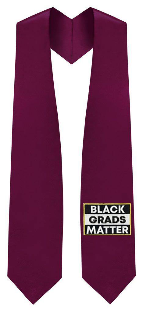 Maroon BLACK GRADS MATTER Graduation Stole - Graduation Attire