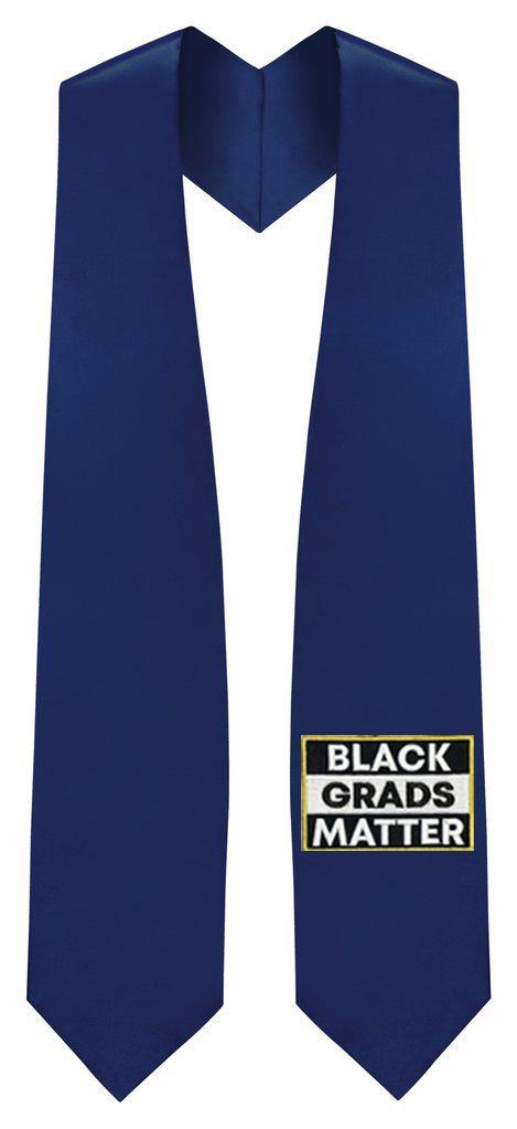 Navy BLACK GRADS MATTER Graduation Stole - Graduation Attire