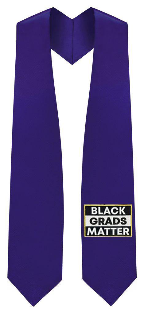 Purple BLACK GRADS MATTER Graduation Stole - Graduation Attire