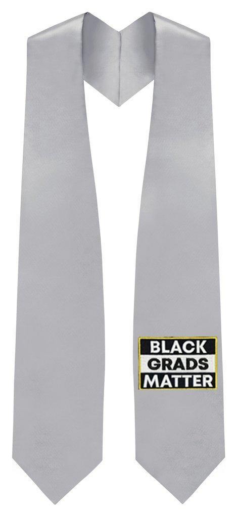 Silver BLACK GRADS MATTER Graduation Stole - Graduation Attire
