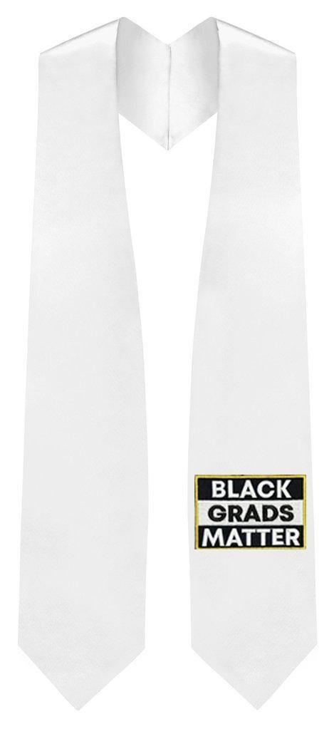 White BLACK GRADS MATTER Graduation Stole - Graduation Attire