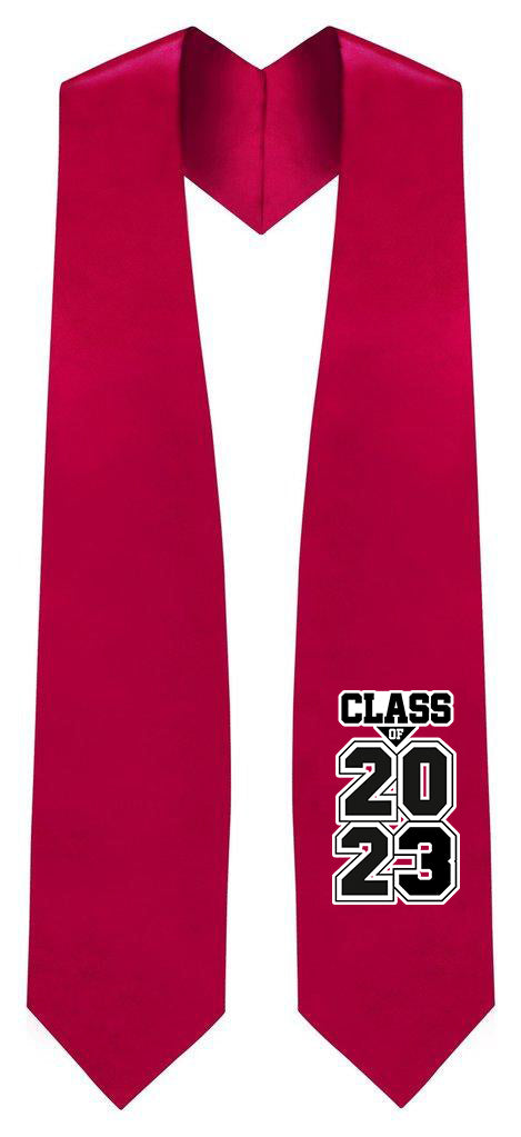 Red "Class of 2023" Graduation Stole