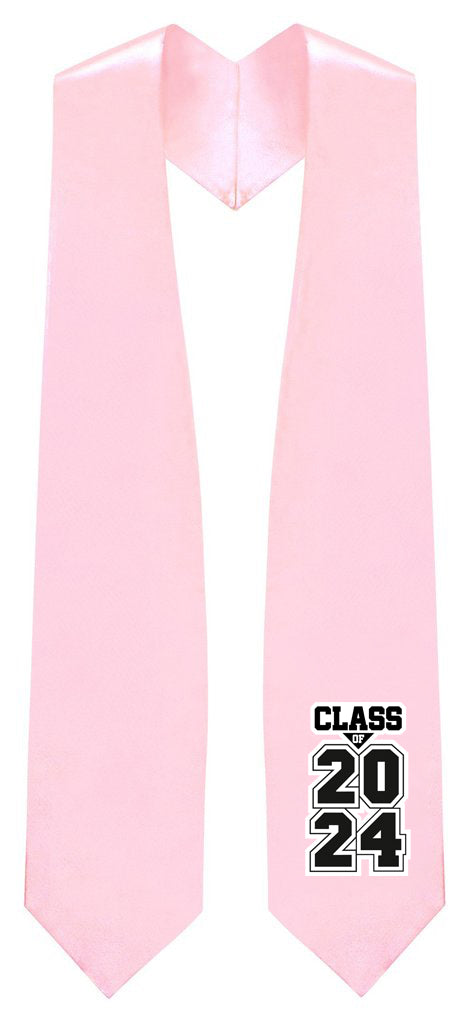 Pink "Class of 2024" Graduation Stole