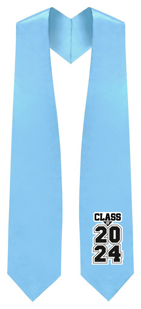 Light Blue "Class of 2024" Graduation Stole