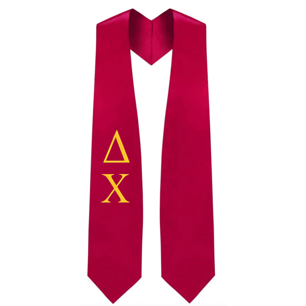 Delta Chi Greek Lettered Stole Graduation Attire