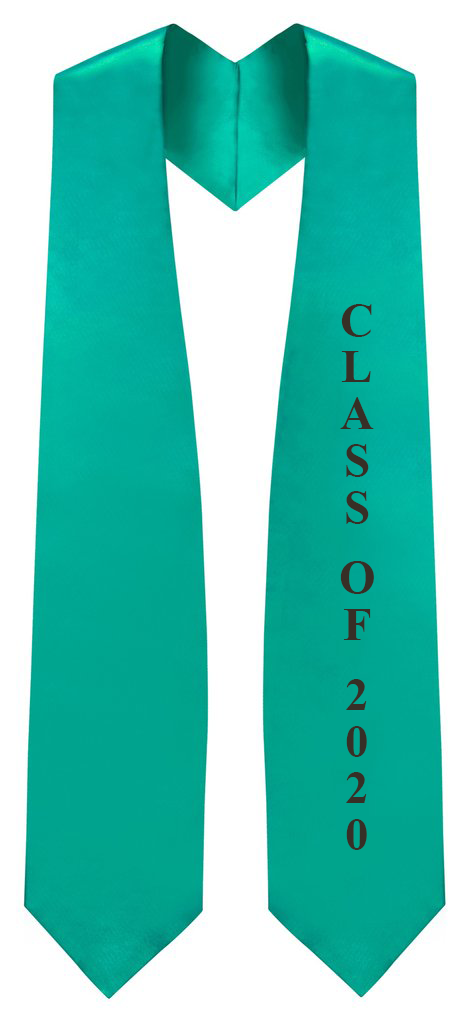 Emerald Green "Class of 2020" Graduation Stole - Stoles.com