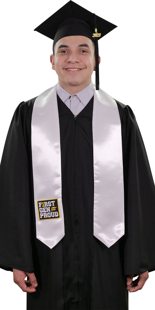 White First Gen Proud Graduation Stole