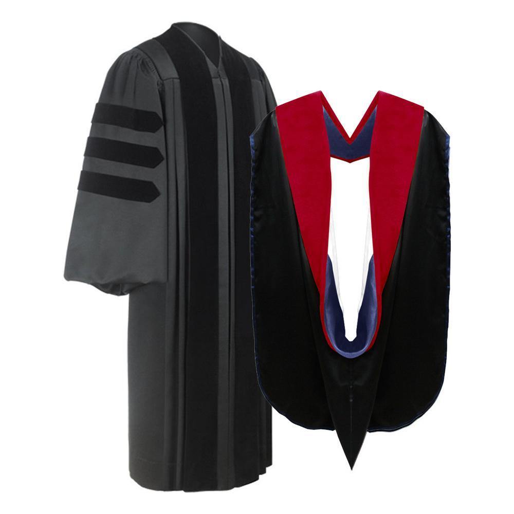 Deluxe Faculty Graduation Gown & Hood Package - Graduation Attire