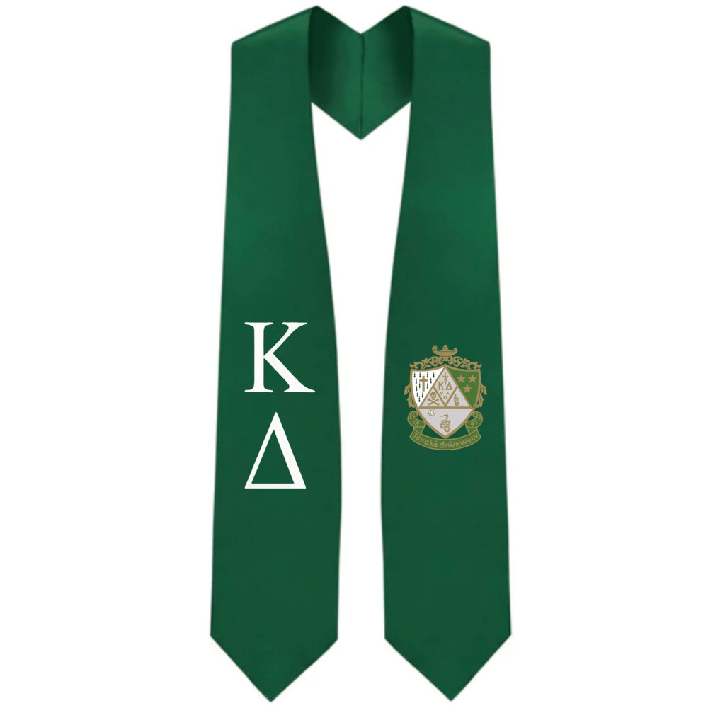Kappa Delta Greek Lettered Graduation Stole w/ Crest