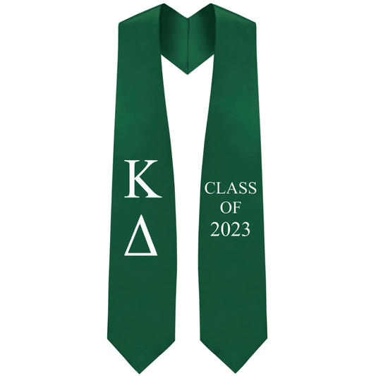 Kappa Delta Greek Lettered Stole w/ Year