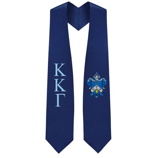 Kappa Kappa Gamma Greek Lettered Graduation Stole w/ Crest