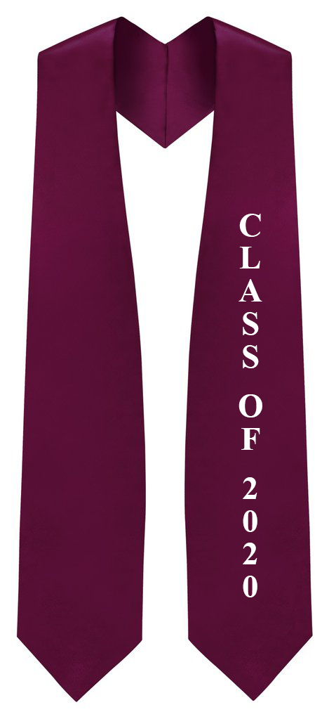 Maroon "Class of 2020" Graduation Stole - Stoles.com
