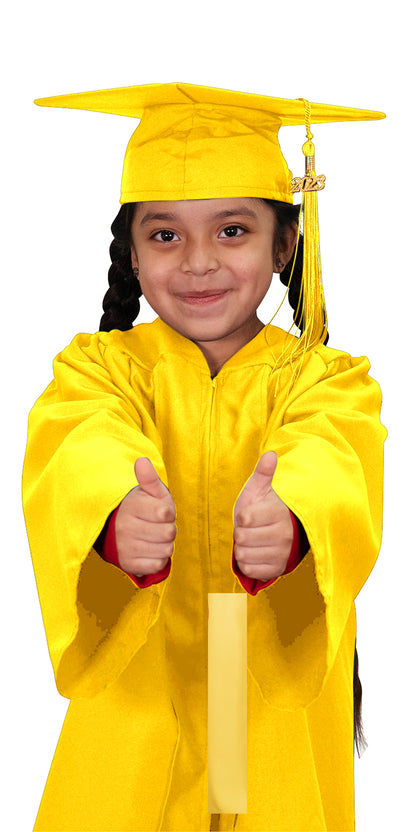 Child Matte Gold Graduation Cap & Gown - Preschool & Kindergarten